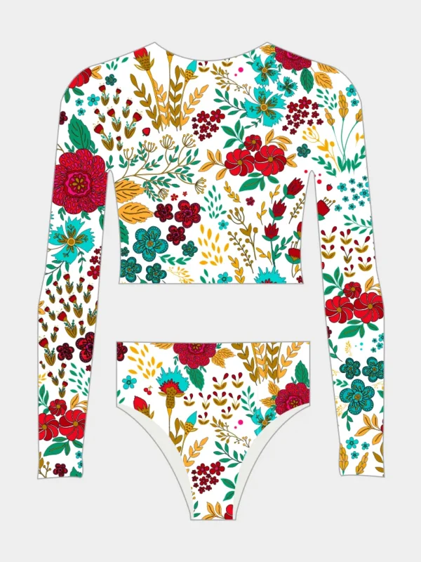 Makena White Crop Top Set