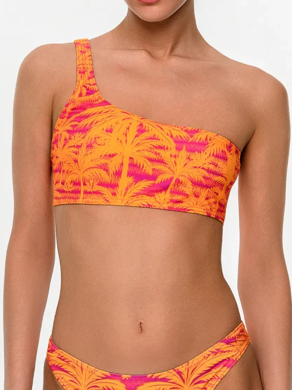 Solar Palms One Shoulder Top